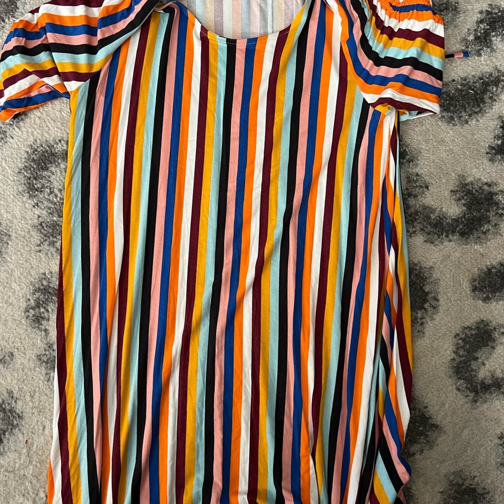 Colorful Striped Dress nwot above knee length